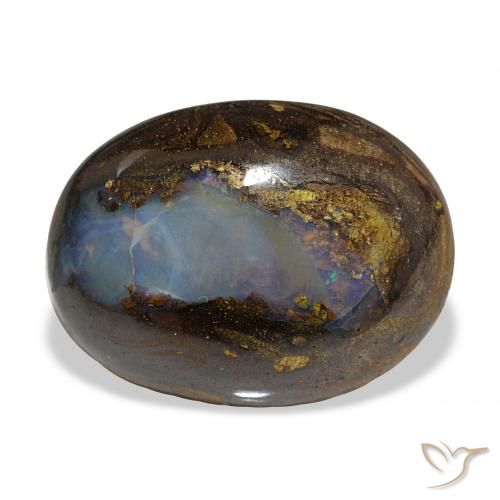 22.64ct 彩色 砾背蛋白石, 椭圆形, 不透明