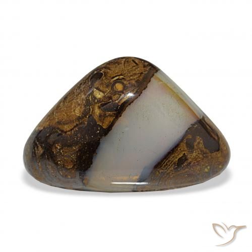 16.35ct 彩色 砾背蛋白石, 胖三角形, 半透明