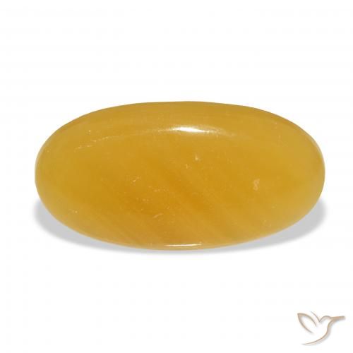 27.29ct 天然 金橙 方解石, 椭圆形, 半透明