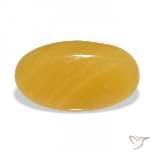 25.97ct 天然 金橙 方解石, 椭圆形, 半透明