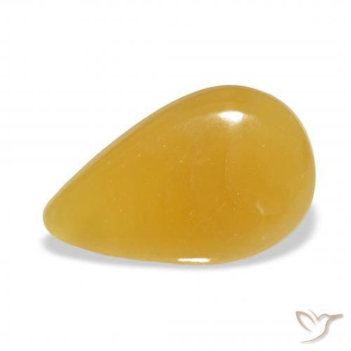 12.36ct 天然 金橙 方解石, 梨形, 半透明