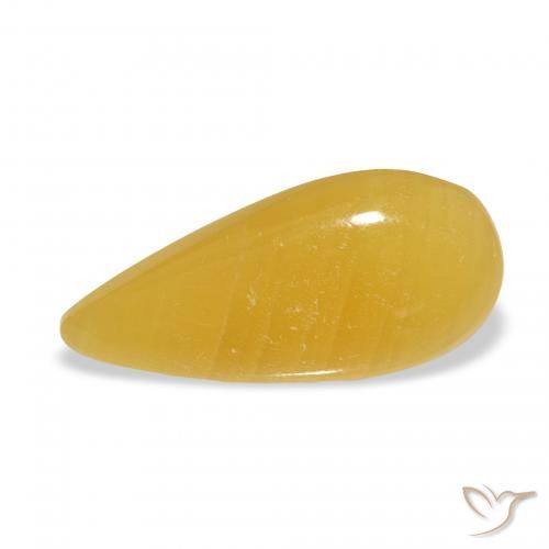 8.23ct 天然 金橙 方解石, 梨形, 半透明