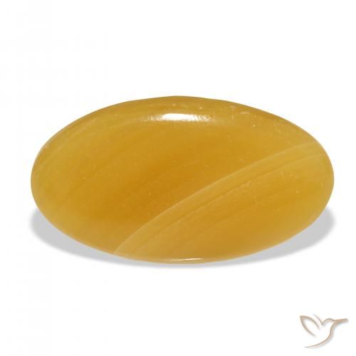 40.50ct 天然 金橙 方解石, 椭圆形, 半透明