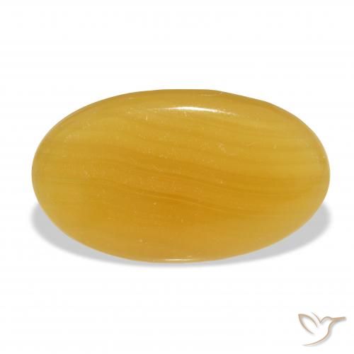 32.11ct 天然 金橙 方解石, 椭圆形, 半透明