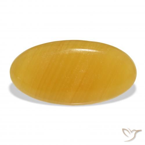 42.42ct 天然 金橙 方解石, 椭圆形, 半透明