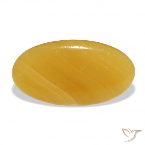 37.32ct 天然 金橙 方解石, 椭圆形, 半透明