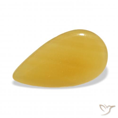 13.24ct 天然 金橙 方解石, 梨形, 半透明