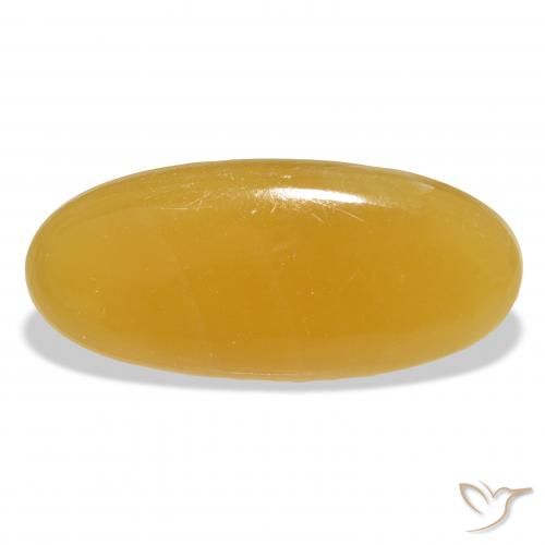 33.28ct 天然 金橙 方解石, 椭圆形, 半透明