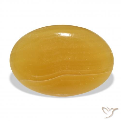 48.69ct 天然 金橙 方解石, 椭圆形, 半透明