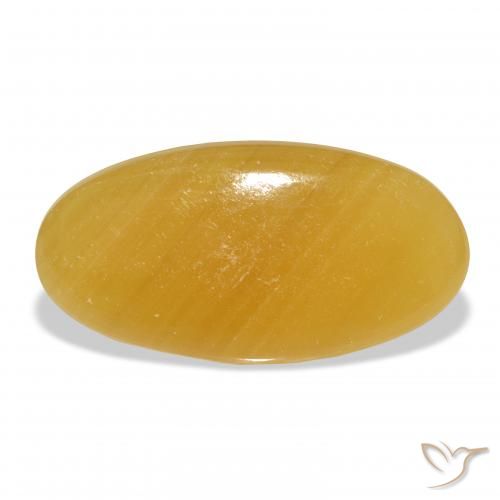 32.34ct 天然 金橙 方解石, 椭圆形, 半透明