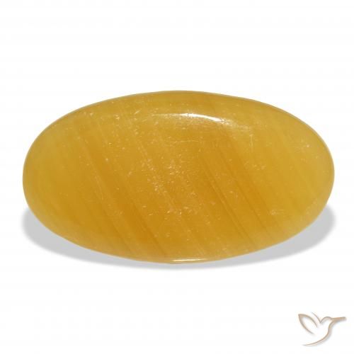 45.38ct 天然 金橙 方解石, 椭圆形, 半透明
