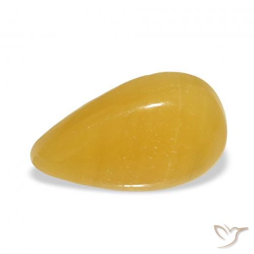 10.61ct 天然 金橙 方解石, 梨形, 半透明
