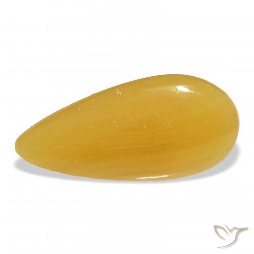 25.95ct 天然 金橙 方解石, 梨形, 半透明