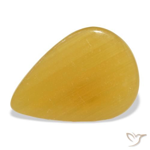 30.50ct 天然 金橙 方解石, 梨形, 半透明