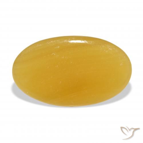 33.20ct 天然 金橙 方解石, 椭圆形, 半透明