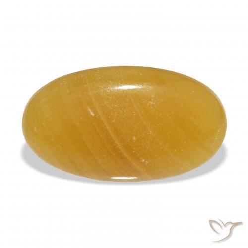 40.55ct 天然 金橙 方解石, 椭圆形, 半透明