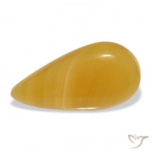 22.75ct 天然 金橙 方解石, 梨形, 半透明