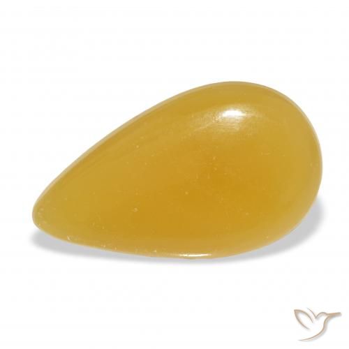 15.89ct 天然 金橙 方解石, 梨形, 半透明