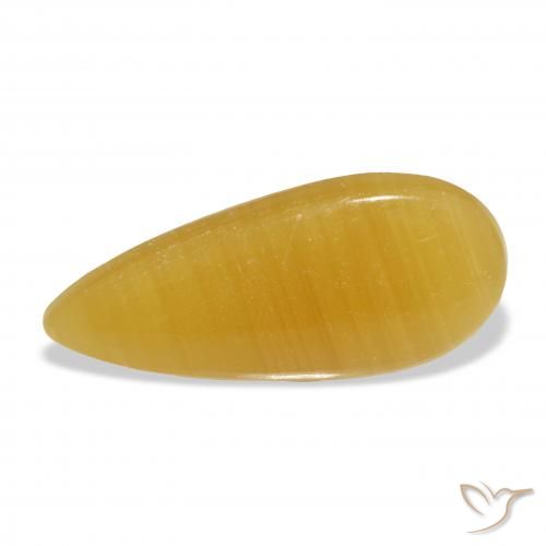 21.39ct 天然 金橙 方解石, 梨形, 半透明