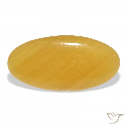 33.36ct 天然 金橙 方解石, 椭圆形, 半透明