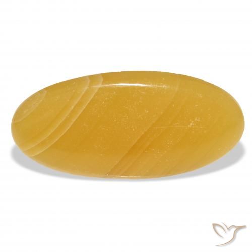 42.91ct 天然 金橙 方解石, 椭圆形, 半透明