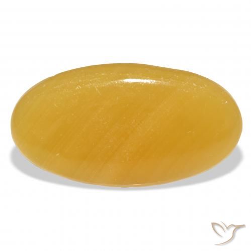 53.06ct 天然 金橙 方解石, 椭圆形, 半透明