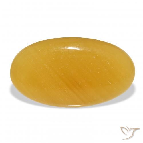 40.69ct 天然 金橙 方解石, 椭圆形, 半透明