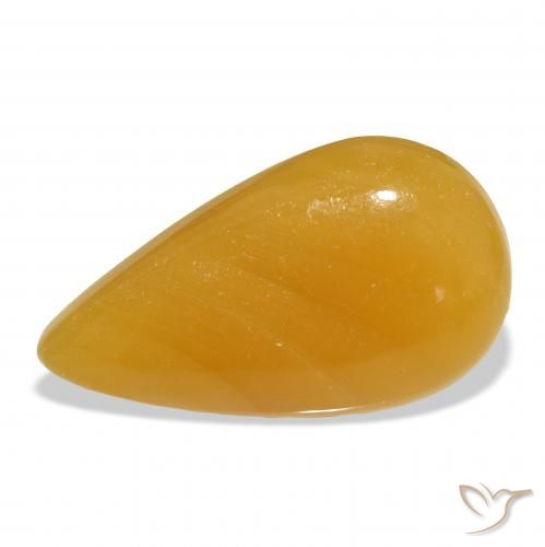 58.56ct 天然 金橙 方解石, 梨形, 半透明