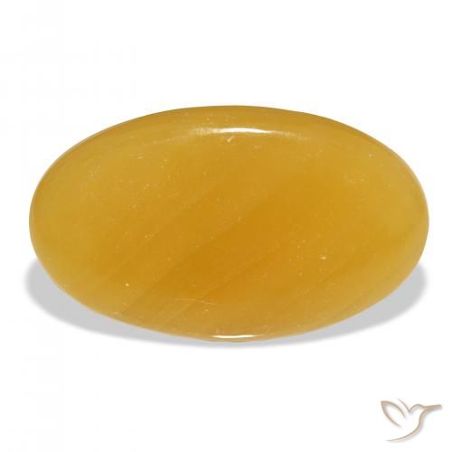 46.33ct 天然 金橙 方解石, 椭圆形, 半透明