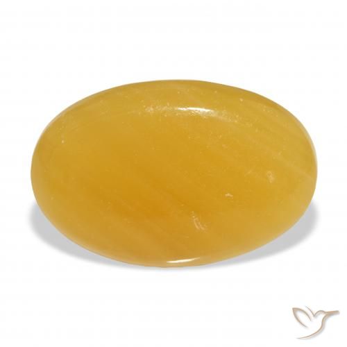 29.48ct 天然 金橙 方解石, 椭圆形, 半透明