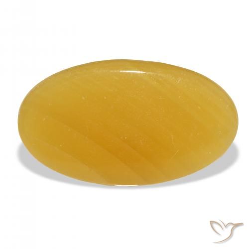 37.32ct 天然 金橙 方解石, 椭圆形, 半透明