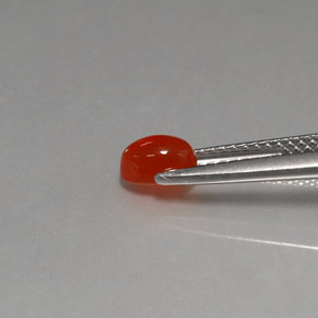 0.57克拉天然红玉髓，透明，透明/半透明