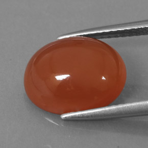 4.06克拉天然橙色红玉髓，椭圆形切割，12.1×10毫米，半透明