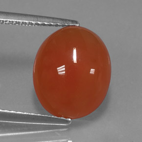 3.92克拉天然橙色红玉髓，椭圆形切割，12.2×10毫米，半透明