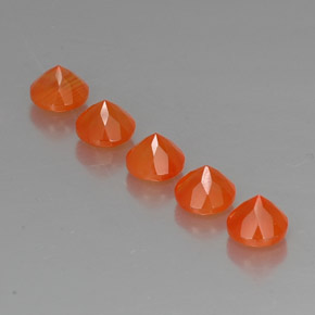 天然橙色红玉髓，透明，5.10毫米，透明/半透明