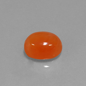 3.24克拉天然橙色红玉髓，椭圆形切割，10×7.9毫米，半透明