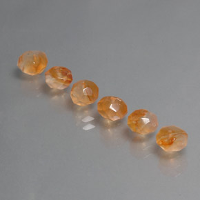 天然橙色红玉髓，透明，5.3×5.1毫米，透明/半透明