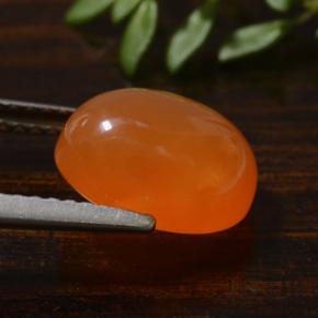 3.42克拉天然橙色红玉髓，椭圆形切割，10.4×8.4毫米，半透明