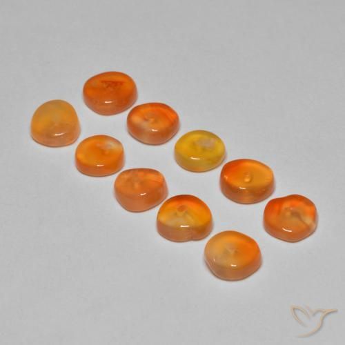 5.07天然橙色红玉髓，异形，5.3×5.3毫米，半透明