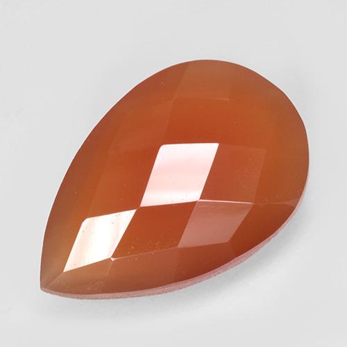 4.63克拉天然红玉髓，梨形，半透明