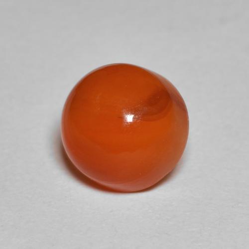2.38克拉天然橙色红玉髓，圆形切割，7.90毫米，半透明