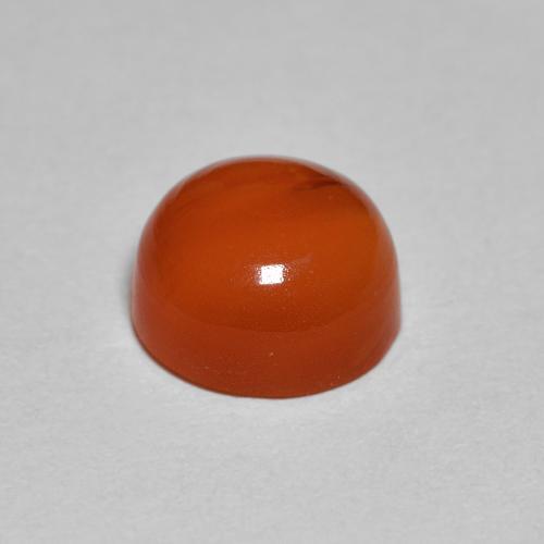 2.38克拉天然橙色红玉髓，圆形切割，7.90毫米，半透明