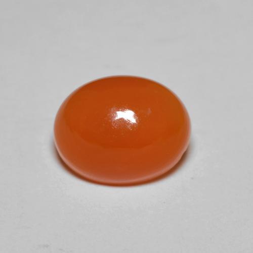 2.14克拉天然橙色红玉髓，椭圆形切割，9×7.1毫米，半透明