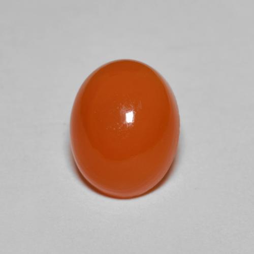 2.14克拉天然橙色红玉髓，椭圆形切割，9×7.1毫米，半透明