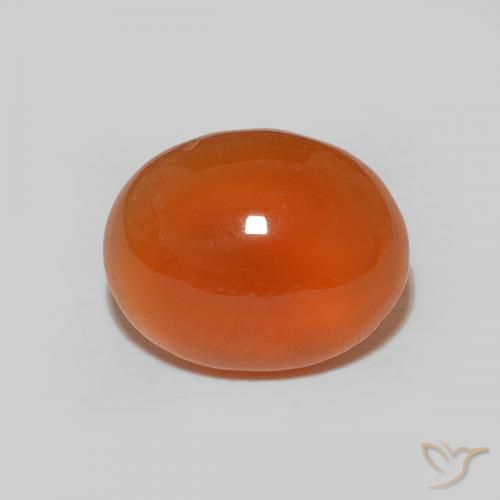 2.48ct 天然 浓橙色 红玉髓, 椭圆形, 不透明