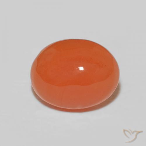 2.58ct 天然 红橙色 红玉髓, 椭圆形, 不透明