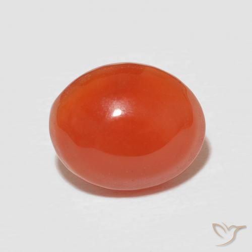 2.52ct 天然 中橙 红玉髓, 椭圆形, 不透明