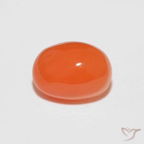 1.89ct 天然 深红橙色 红玉髓, 椭圆形, 不透明