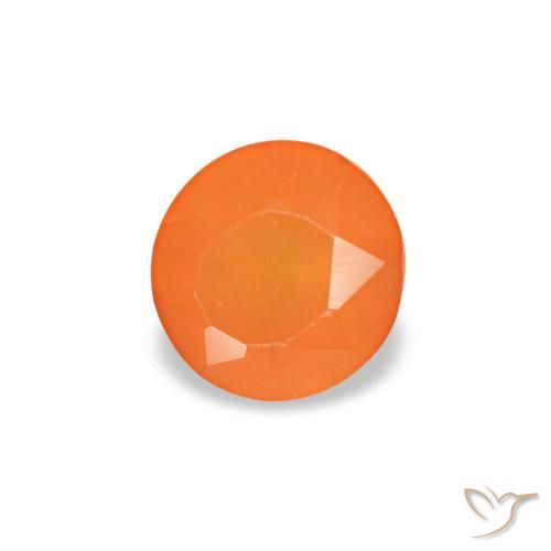 0.18克拉橙色 红玉髓, 圆形, 透明