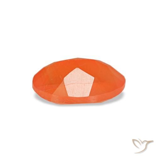 0.38克拉天然橙色红玉髓，椭圆形切割，6×3.9毫米，透明